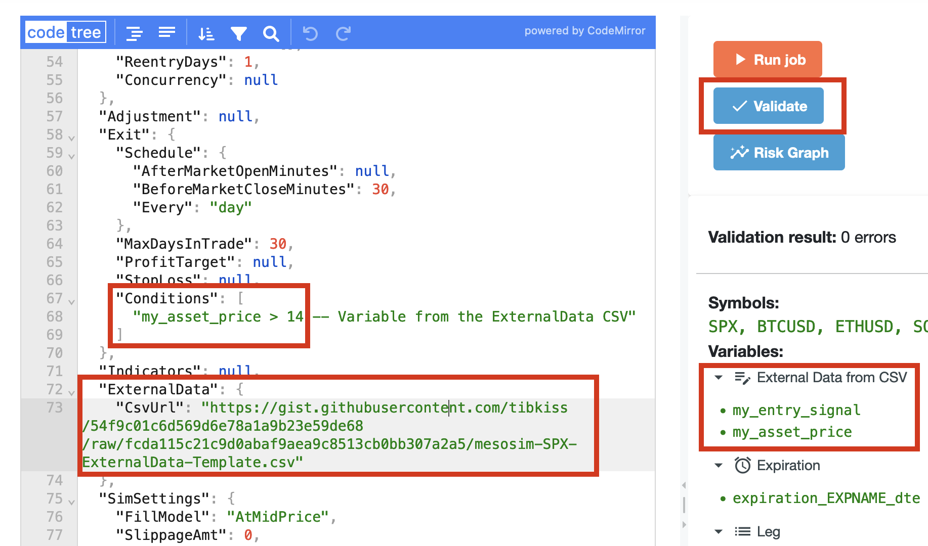 User External CSV Data